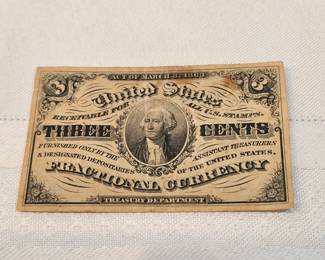 3 Cent Fractional Currency Note