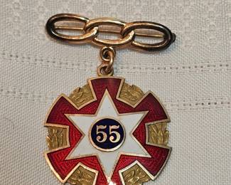 55 Years If Service Odd Fellows Medal 1874