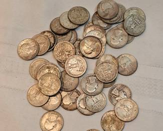 Unsearched Washington Silver Quarters Lot Of 45