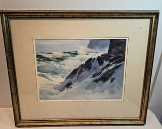 Toward Gull Rock Signed Watercolor By Don Stone