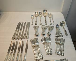 International Sterling Silver Set Wild Rose Service For 12 No Monogram