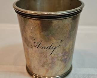 Heavy Sterling Silver Cup Engraved Andy
