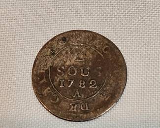 2 Sous 1782 French Coin