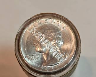 Roll Of 1961 P Washington Quarters From The Bank Marked Uncirculated
