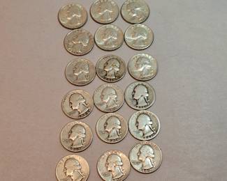 19 Washington Silver Quarters