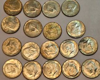 Kennedy Silver Clad Half Dollars Lot Of 34