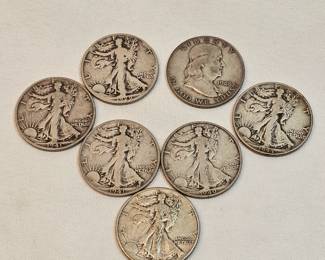 Half Dollars Lot Of 7