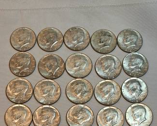 20 Silver Clad Kennedy Half Dollars