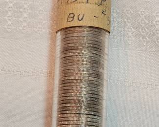 Roll Of Fifty 1959 P Silver Dimes From The Bank Marked