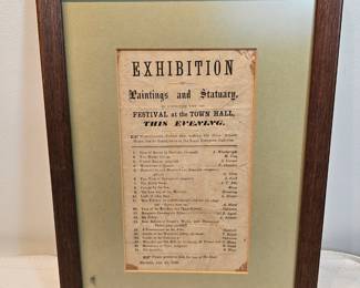 1868 Framed Art Show Advertisement