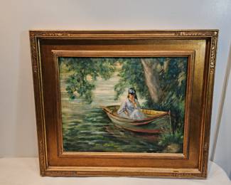 Oil Painting On Canvas Signed Gulley