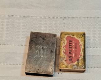 Sterling Silver Matchboxes Case With Old Matches