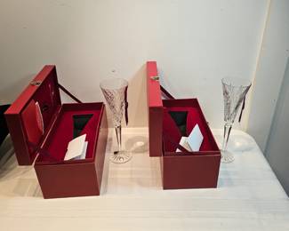 Waterford Crystal Pair Of 12 Days Of Xmas Collectibles