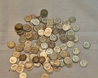 Unsearched Roosevelt Dimes Lot Of 124