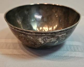 Antique Sterling Silver Bowl Monogrammed