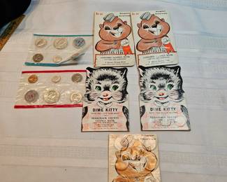 Empty Coin Books And 1963 Uncirculated Set