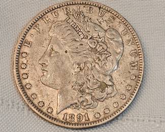 1891 O Morgan Silver Dollar