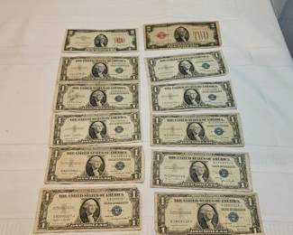 One And Two Dollar Silver Certificates Lot