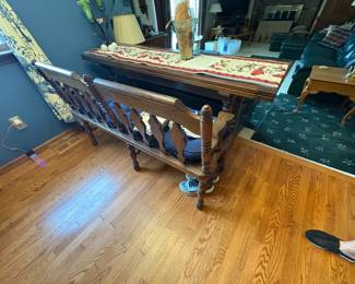 . . . portable antique bench and table