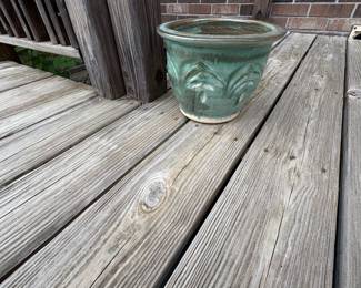 . . . ceramic planter in turquoise