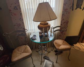 . . . glass lamp table and accent lamp