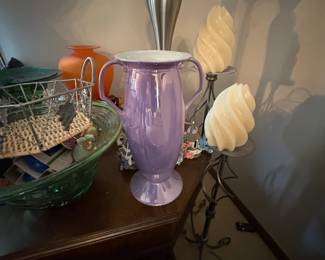 . . . lilac-colored glass vase