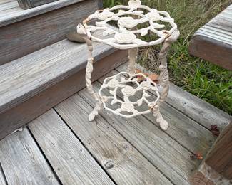 . . . vintage wrought iron plant stand