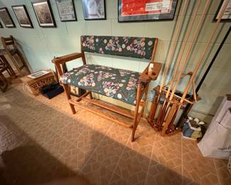 . . . great poolroom-themed bench