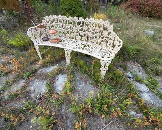 . . . wrought-iron bench