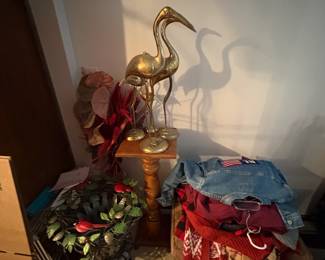 . . . brass flamingos