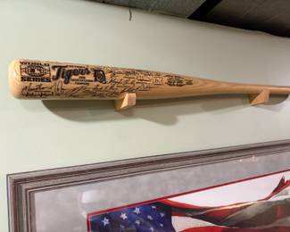 . . . "stamp" signed Tiger bat