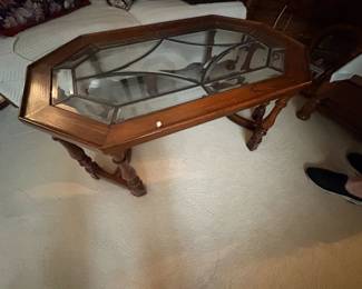 . . . lead-glass coffee table