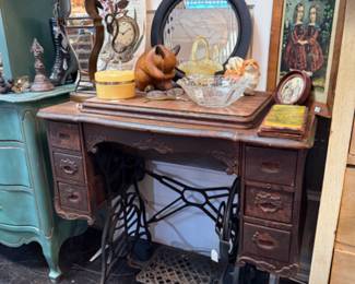 Vintage sewing machine table