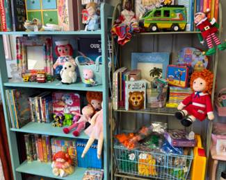vintage toys, books, dolls