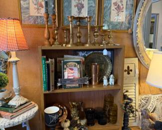 brass, framed art, candlesticks
