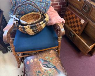 a beautiful bird footstool, unique for your living room