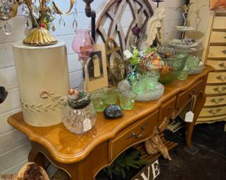 wood couch or end table, lamps and more