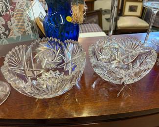 American Brilliant Crystal Cut Bowls. Excellent condition.