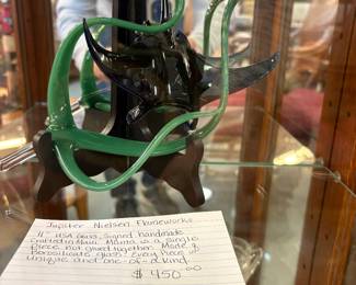 Jupiter Nielsen "Flameworks" 11" USA Glass. Signed, handmade Crafted in Maui "Manta". Ask for assistance.