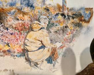 John L Peyton watercolor 2/450 Demonstration and Audience - unframed