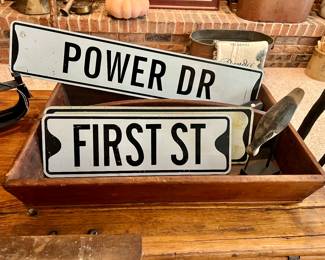Dundee street signs -Power Dr. and 2 First St. signs