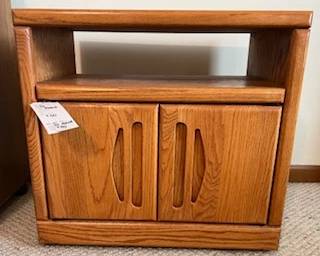 Vintage Solid Oak Wood TV Stand or Cabinet