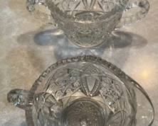 Vintage Crystal Creamer and Sugar Dish