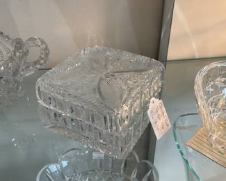 Crystal cut trinket box - $17.50 + tax