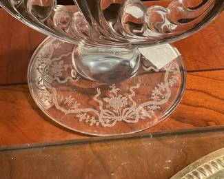 Vintage Clear Glass Triple Candelabra / Epergne - $42 + tax