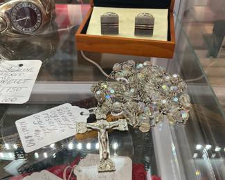 Sterling silver and crystal rosary $28 + tax