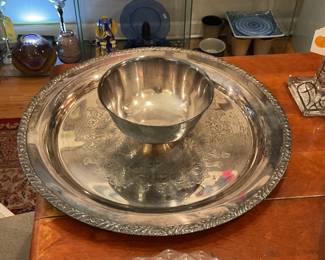 Vintage Silver-Plated Chip and Dip Holder - $35 + tax