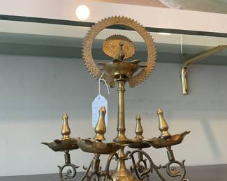 Vintage Indian Brass Oil Lamp - $42 + tax