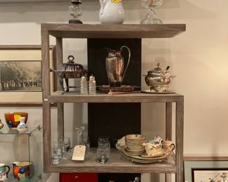 Zig zag wooden shelving unit - $350 + tax