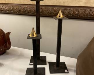 Steel Candle sticks and incense covers - Set is $80.50 + tax